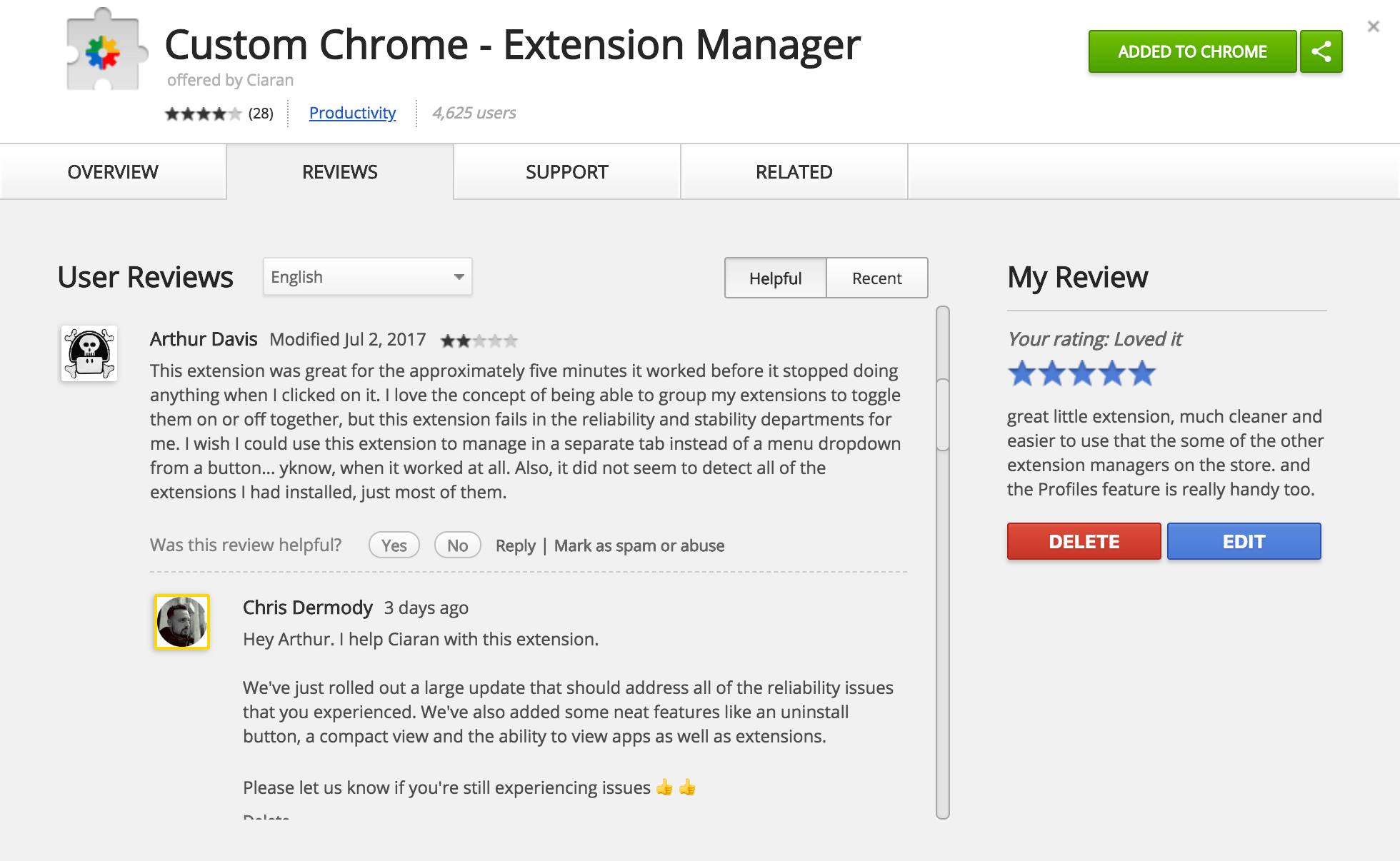 Custom Chrome - Extension Manager