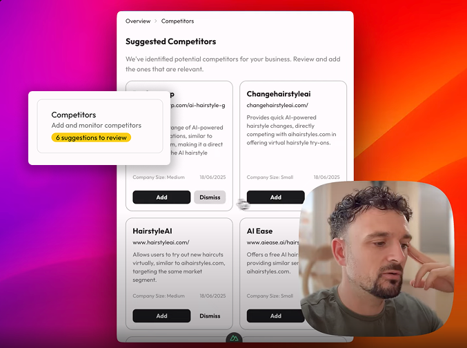 An AI agent to automatically find and monitor your competitors